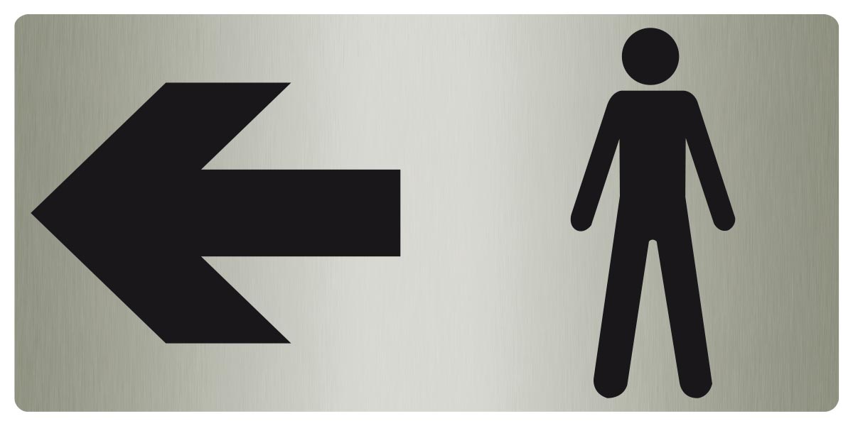 Panneau Signaletique Toilettes Homme Avec Fleche Droite Ou Gauche