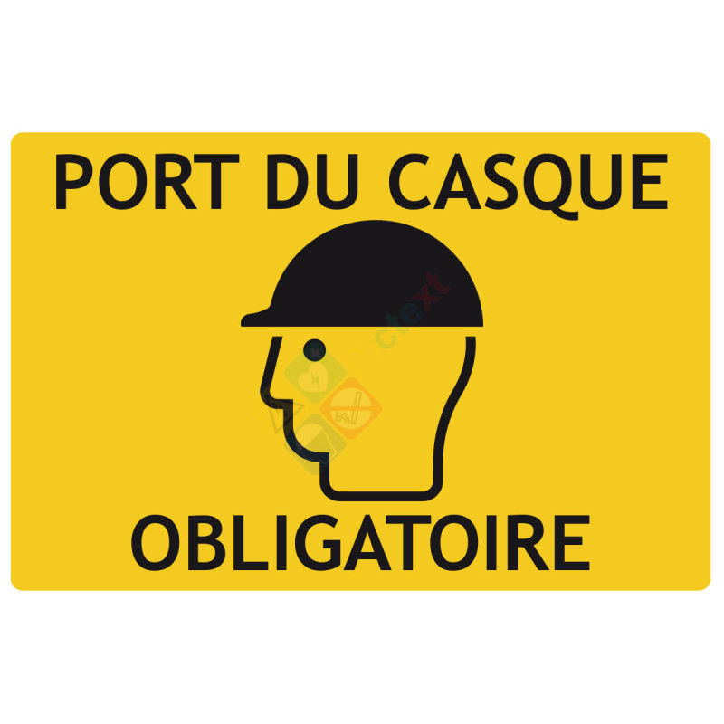 Panneau de chantier port du casque obligatoire Panneau de chantier port du casque obligatoire