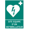 Panneau au format portrait site équipé d'un défibrillateur cardique