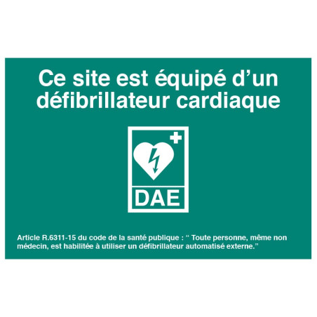 Affiche normalisée défibrillateur cardiaque