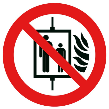 Picto interdiction d'utiliser l'ascenseur en cas d'incendie