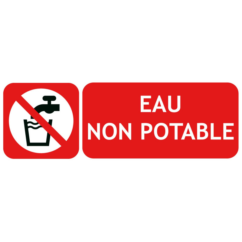 Pictogramme Eau non potable (Q0292). Signalisation Porte - 170 X