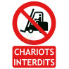 Panneau chariots interdits