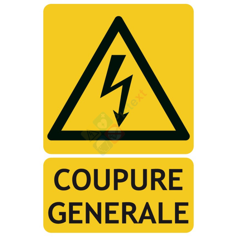 Panneau coupure générale électrique ISO7010 Panneau coupure générale électrique ISO7010