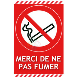 Panneau merci de ne pas fumer gamme laser