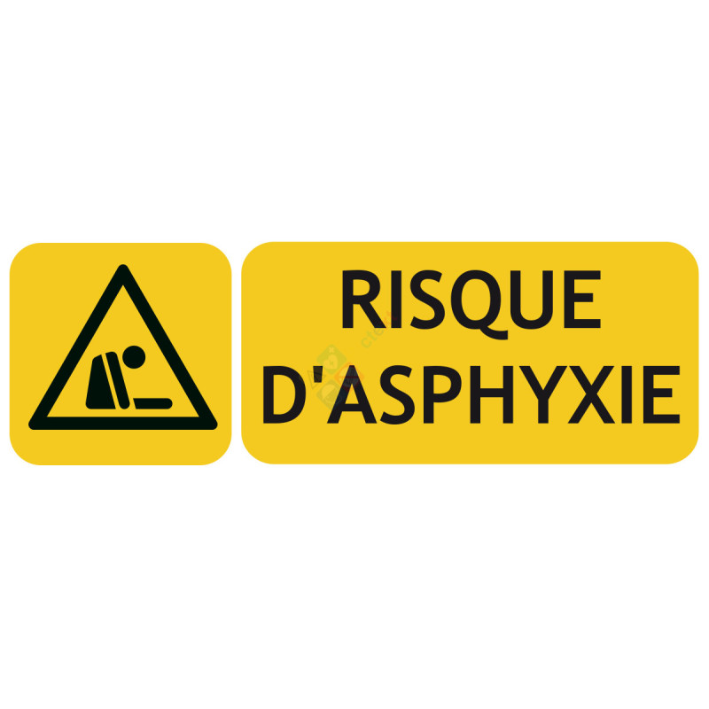 Panneau risque d'asphyxie picto ISO7010 Panneau risque d'asphyxie picto ISO7010