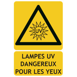 Panneau danger lampes UV