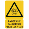 Panneau danger lampes UV