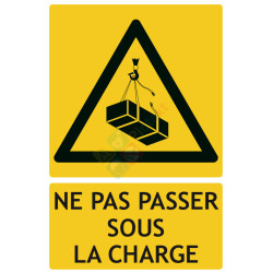 Panneau danger ne pas passer sous la charge ISO7010