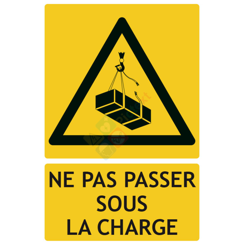 Panneau danger ne pas passer sous la charge ISO7010 Panneau danger ne pas passer sous la charge ISO7010