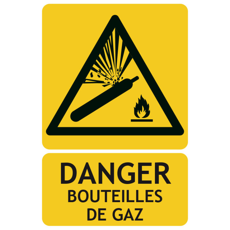 Panneaux d'avertissement: avertissement pour bouteilles de gaz