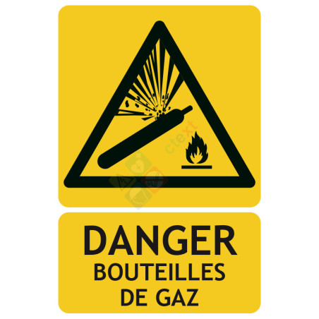 Panneau danger bouteilles de gaz