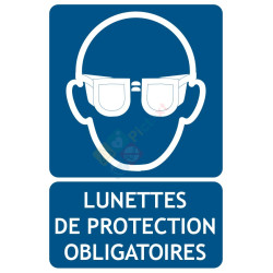 Panneau port des lunettes de protection obligatoire