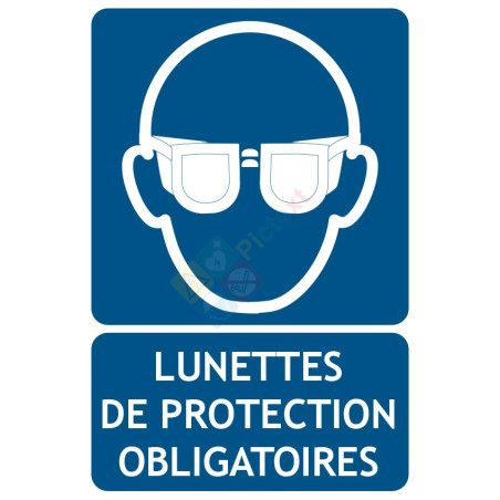 Panneau port des lunettes de protection obligatoire