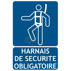 Panneau port du harnais de sécurité obligatoire