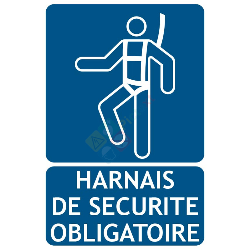 Panneau port du harnais de sécurité obligatoire