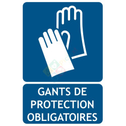 Panneau port des gants de protection obligatoire