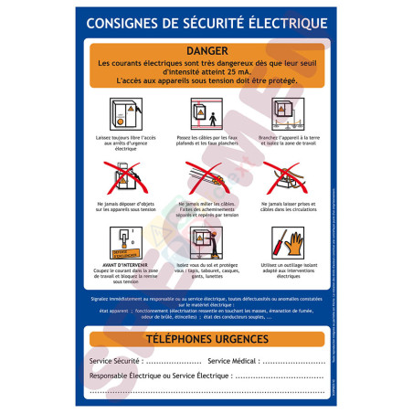 Consigne de sécurité electrique