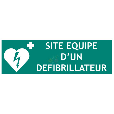 Panneau défibrillateur sité équipé