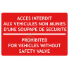 Panneau Fr/En accès interdit aux véhicules GPL