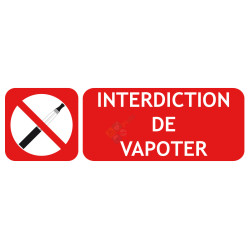 Panneau interdiction de vapoter type picto-texto