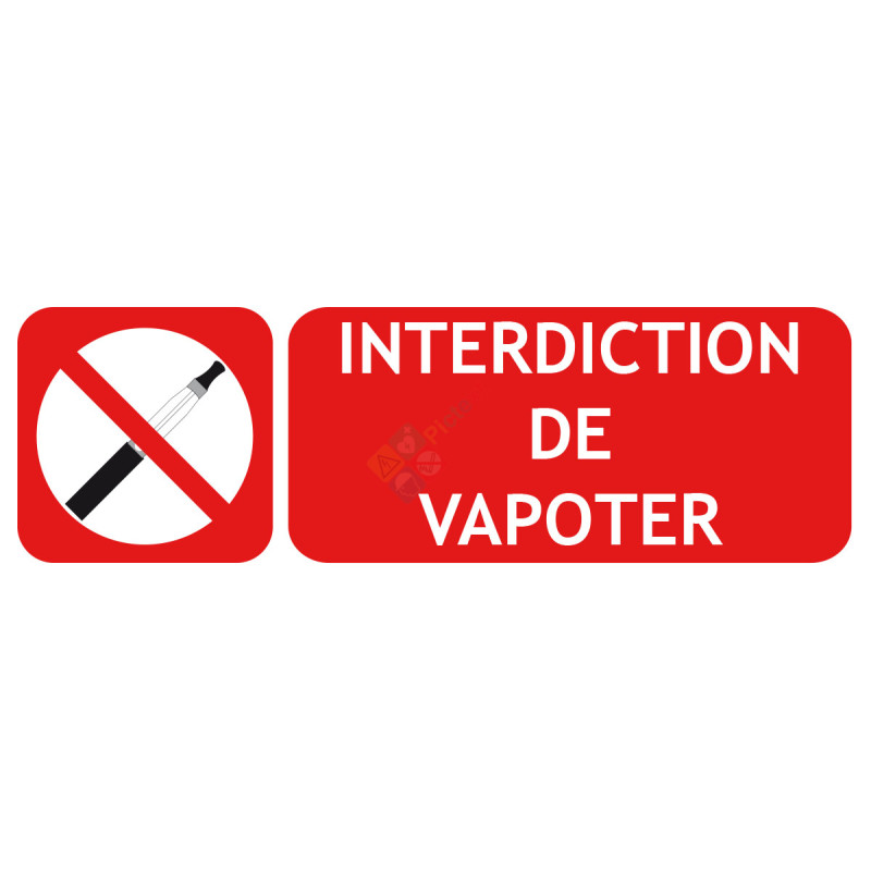 Panneau interdiction de vapoter type picto-texto