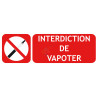 Panneau interdiction de vapoter type picto-texto