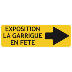 Panneaux directionnels à personnaliser fond jaune flèche à droite
