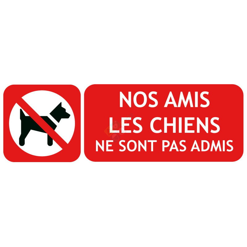 Signalétique picto texte interdit aux chiens. A partir de 3,35 €