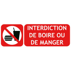 Panneau interdiction de boire ou manger