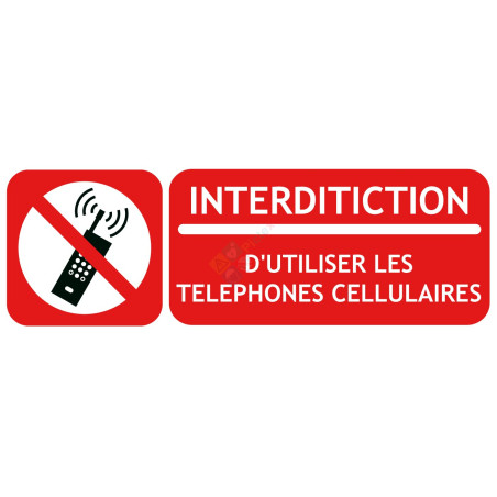 Panneau interdiction d'utiliser les téléphones cellulaires