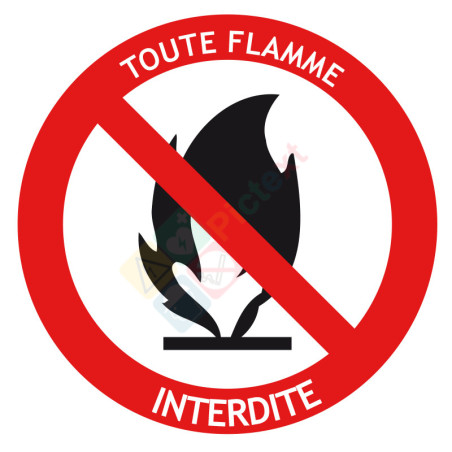 Pictogramme toutes flammes interdites