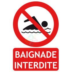 Panneau baignade inerdite