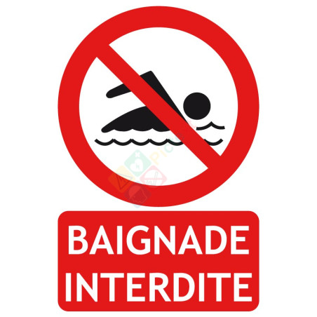 Panneau baignade inerdite