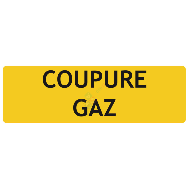 Coupure gaz panneau de localisation