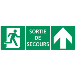 Panneau triptyque sortie secours devant