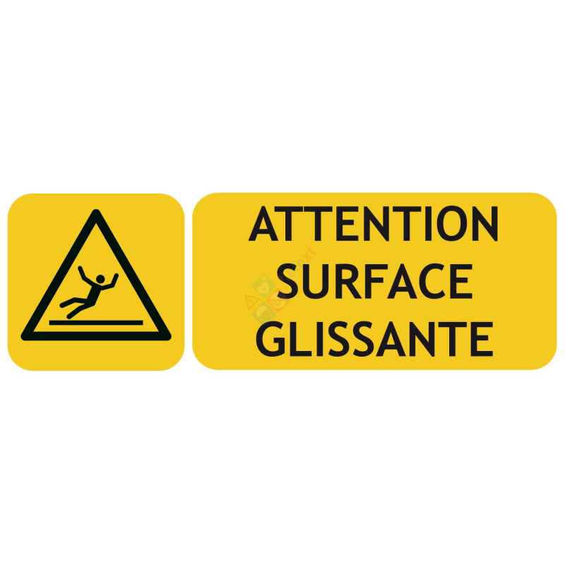 Panneau picto-texto attention surface glissante Panneau picto-texto attention surface glissante