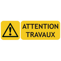 Panneau attention travaux picto-texto paysage