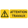 Panneau attention travaux picto-texto paysage