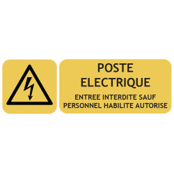Panneau poste électrique entrée interdite