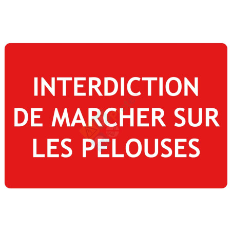 Panneau interdiction de marcher sur les pelouses