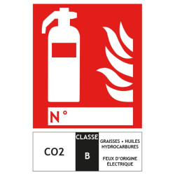 Panneau extincteur CO2 classe B format vertical