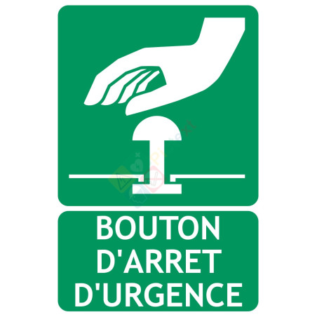 Panneau bouton d'arrêt d'urgence