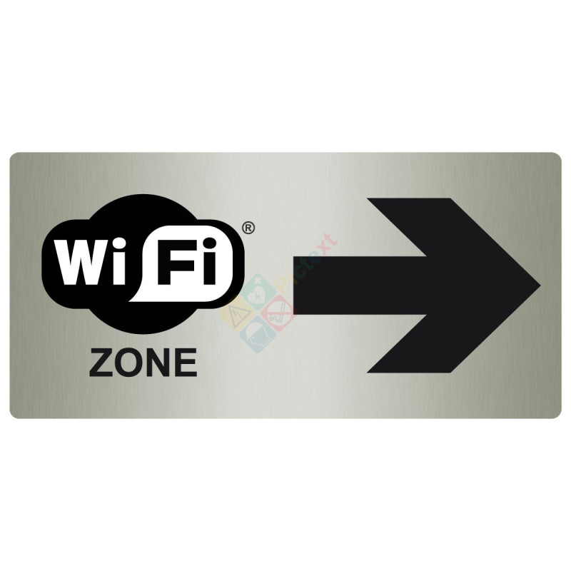 Panneau directionnel WIFI vers la droite métal Panneau directionnel WIFI vers la droite métal