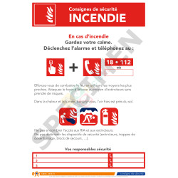 Consigne de sécurité incendie