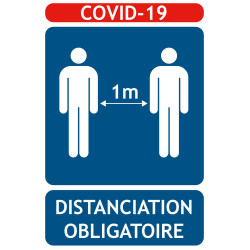 Panneaux COVID-19 distanciation 1M obligatoire