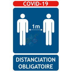 Panneaux COVID-19 distanciation 1M obligatoire