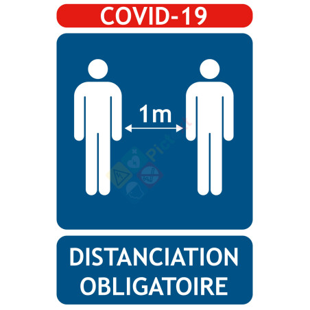 Panneaux COVID-19 distanciation 1M obligatoire