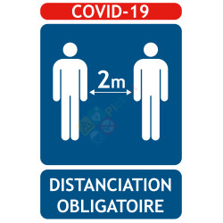 Panneaux COVID-19 distanciation 1M obligatoire