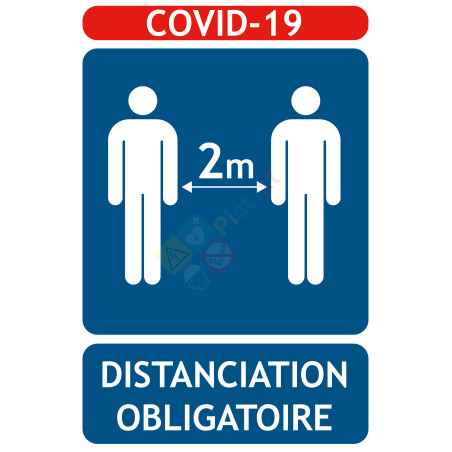 Panneaux COVID-19 distanciation 1M obligatoire